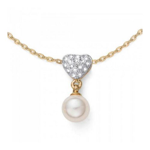  Ženski oliver weber lovely pearly gold lanČiĆ sa swarovski belom perlom i kristalima ( 11954g ) Cene