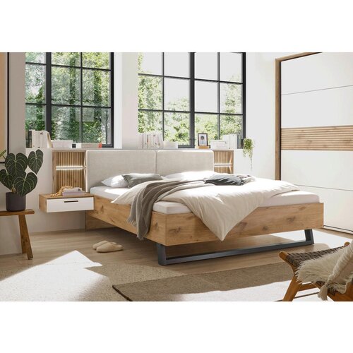 Hom`in POSTELJNA GARNITURA 180 cm x 200 cm , bela, barve hrasta Slike