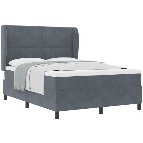 VidaXL Box Spring Krevet s Madracem Tamno Sivi 160x200 cm Bar&amp;scaron;un Slike
