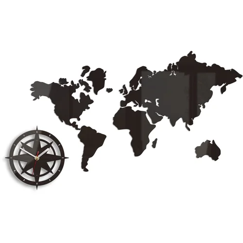  Stenske ure WORLD MAP WENGE HMCNH051-wenge (moderna stenska)