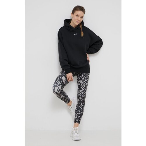 Reebok Dukserica Studio Recycled za žene, boja: crna, s kapuljačom, glatka Slike