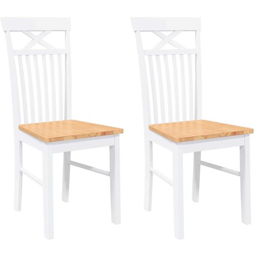 Maison Chic Jedilni stoli - Vzorci stoli 2 kosa bele masivne lesene gume A193, (22032170) Cene