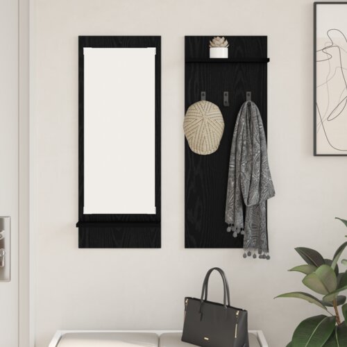 VidaXL Vje&amp;scaron;alica za kapute na zidu Crni hrast 70 x 10 x 90 cm Slike