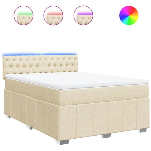 Maison Chic Box spring postelja - Vzmetna postelja z vzmetnico krem 140x200 cm blago SL24541, (21879675) Cene