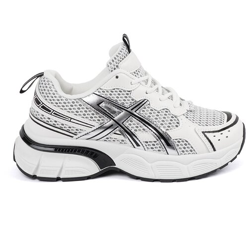 Shelvt Sporty sneakers in black and white with mesh Cene