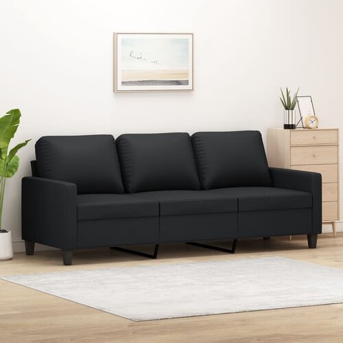 The Living Store Kavč trosed črn 180 cm umetno usnje - Trosed, (21661410) Cene