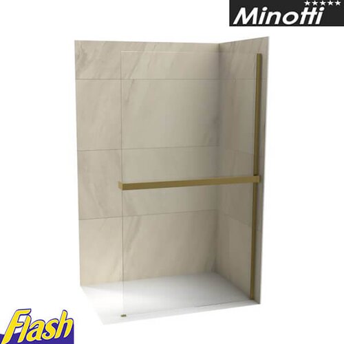 Minotti stakleni paravan zlatni, 8mm staklo polica i držač peškira concept C-02-WIS Slike