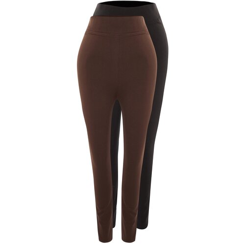 Trendyol Curve Black-Brown 2-Pack Knitted Leggings Slike