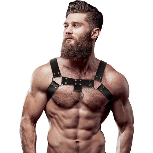 Fetish Submissive Attitude Eco Leather Chest Strap Harness Men Black Cene