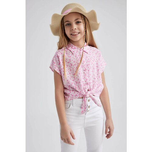Defacto Girl Crop Patterned Short Sleeve Shirt Slike