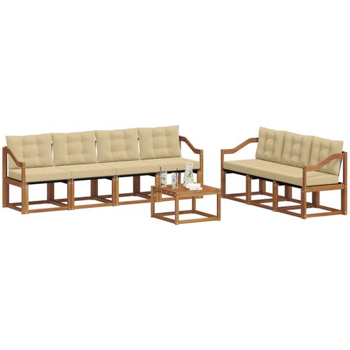  Set vanjskih sofa 8 kom. Prirodna i bež Slike
