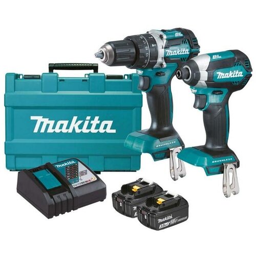 Makita lxt set - akumulatorska udarna bušilica-odvijač DHP484Z + akumulatorski udarni odvijač DTD153Z + punjač + 2 baterije + kofer DLX2180X Cene