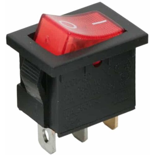 Delight Preklopno vgradno stikalo OFF/ON 6 A (10 A) 250V AC rdeča osvetlitev Slike