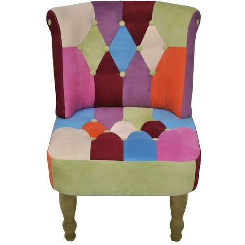  Francuska fotelja od tkanine s patchwork dizajnom Slike