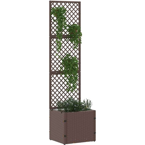  Vrtni re&amp;scaron;etkasti saksija Smeđa 35 x 30 x 135 cm Metal Slike