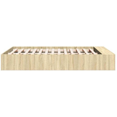  Okvir za krevet boja hrasta 120x190 cm od konstruiranog drva Smeđa 120 x 190 cm Slike