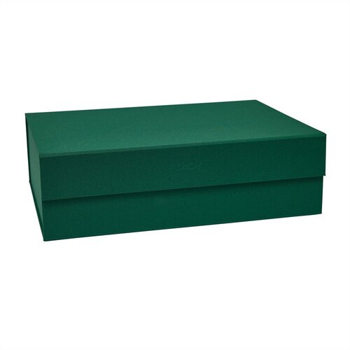 OYOY Living Design Temno zelena kartonasta &scaron;katla za shranjevanje s pokrovom 45x33x15 cm Hako &ndash; Cene