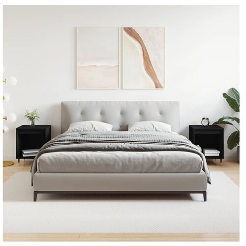 VidaXL Noćni ormarići 2 kom crni 40x35x50 cm od konstruiranog drva Slike