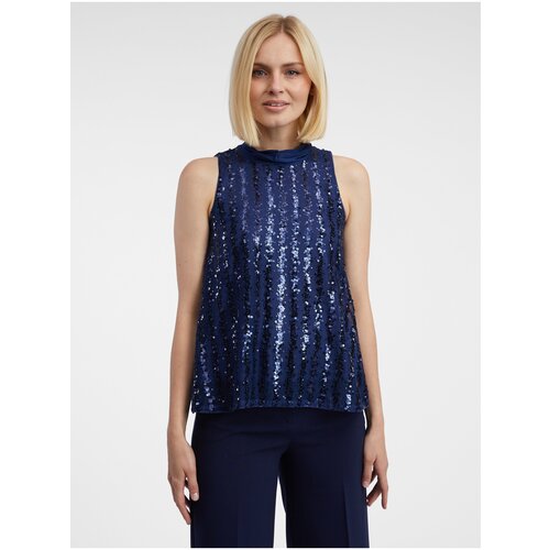 Orsay Women&amp;#039;s Navy Blue Sequin Blouse - Women Slike