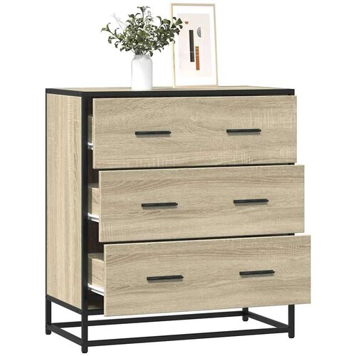 VidaXL Komoda boja hrasta 68x35x76 cm konstruirano drvo i metal Slike