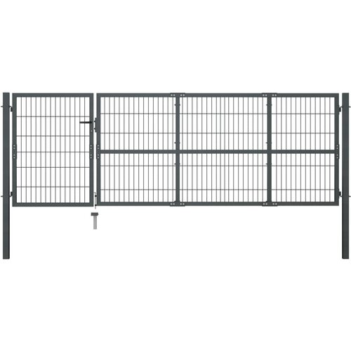 vidaXL Vrtna vrata s stebrički jeklo 350x100 cm antracitna Cene