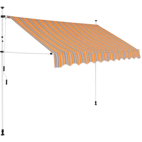 vidaXL Ročno zložljiva tenda 250 cm rumene in modre črte
