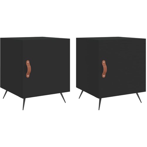 Maison Chic Dvo delni komplet Nočne omarice - Nočne mize črna 40x40x50 cm inženirski les, (21689133) Cene