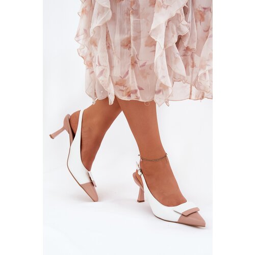 Boto Elegant High Heels With Decoration Eco Leather White Ottoles Cene