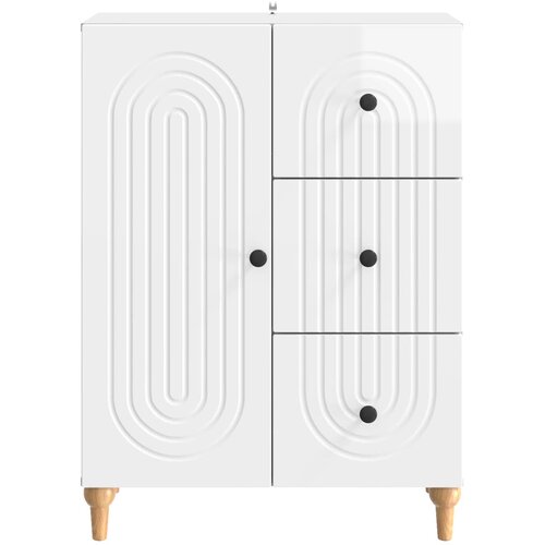  Kreveta s ladicama Bijela visokog sjaja 66 x 34,5 x 90 cm Slike