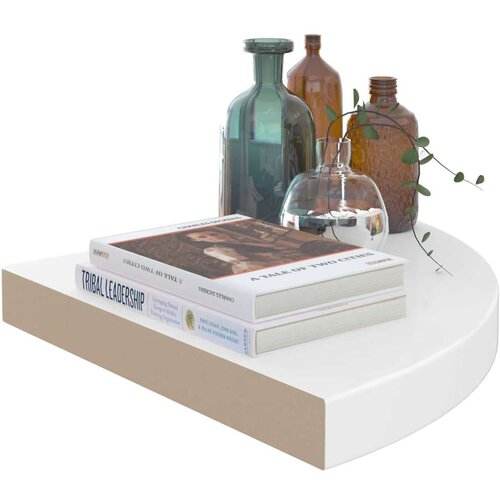 VidaXL 323909 Floating Corner Shelves 4 pcs High Gloss White 35x35x3,8 cm MDF Slike