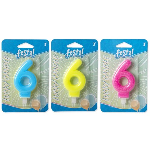Lucky candle, svećica, fluo miks - odaberite broj Slike