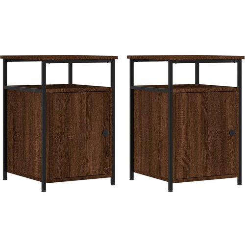Maison Chic Dvo delni komplet Nočne omarice - Nočne mize rjavi hrast 40x42x60 cm inženirski les, (21688140) Slike