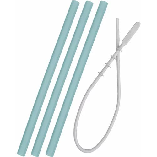 Minikoioi Flexi Straw with Cleaning Brush silikonska slamčica 3 kom sa četkicom Aqua Green 3 kom