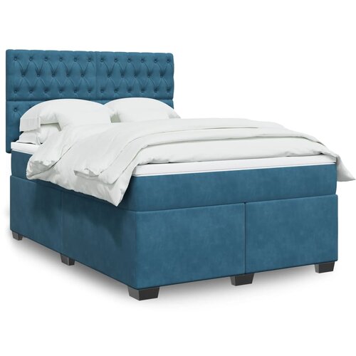 VidaXL Krevet s oprugama i madracem plavi 140x190 cm bar&amp;scaron;unasti Slike