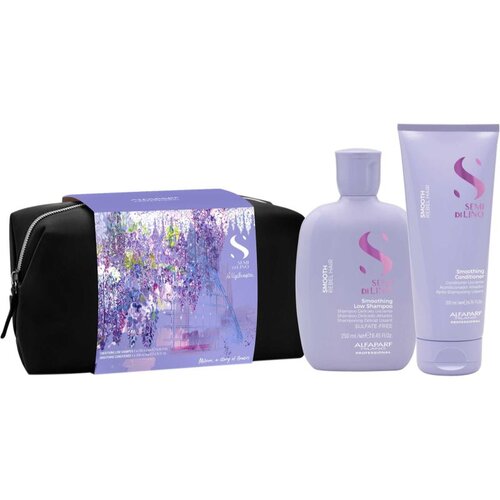 ALFAPARF MILANO Semi di Lino Smooth poklon set (za zaglađivanje i ishranu suhe i neposlu&amp;scaron;ne kose) Slike