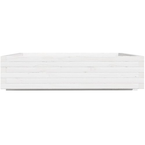  Vrtna sadilica bijela 100x100x26,5 cm od masivne borovine Slike