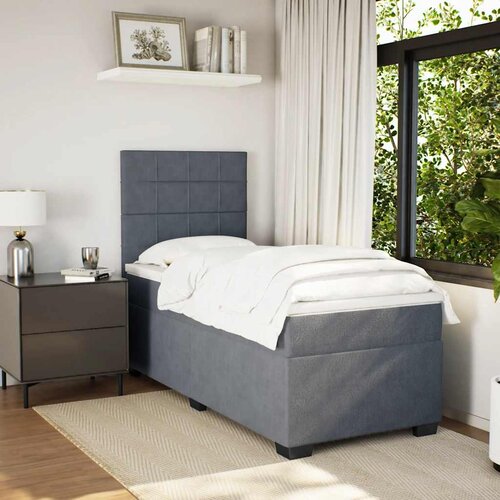 Box spring krevet s madracem tamnosivi 80 x 200 cm bar&amp;scaron;unasti Slike