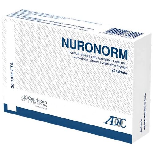  dodatak ishrani sa alfa lipoinskom kiselinom, karnozinom, cinkom i vitaminom b grupe nuronorm, 20 tableta Cene