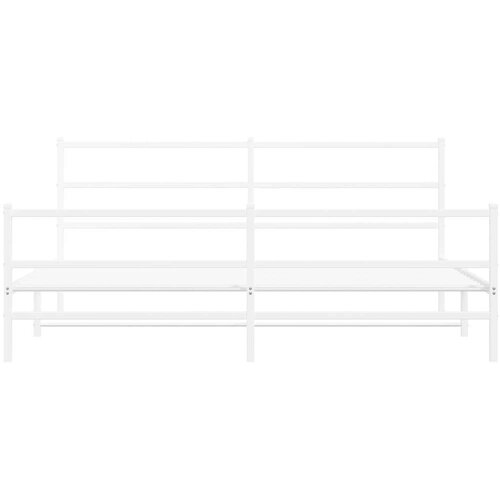VidaXL Metalni okvir kreveta uzglavlje i podnožje bijeli 193 x 203 cm Slike