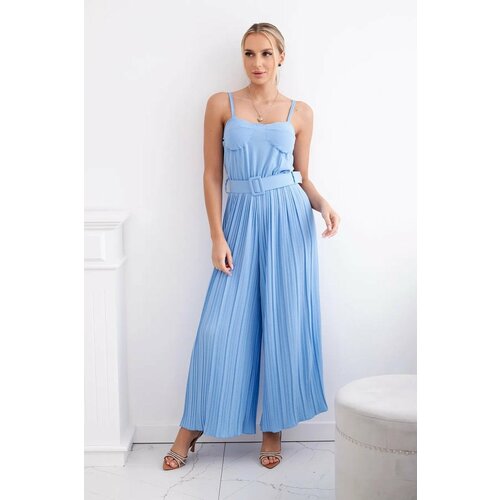 Kesi Pleated jumpsuit with straps in blue Cene