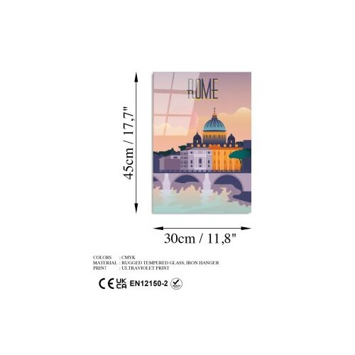 Wallxpert Slika od kaljenog stakla 30x45cm Slike