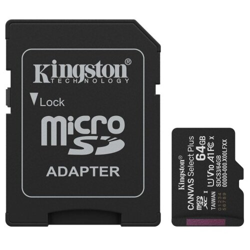Kingston Canvas Select Plus microSD 64GB Class 10 UHS-I U1 V10 A1 SD adapter SDCS3/64GB spominska kartica Cene