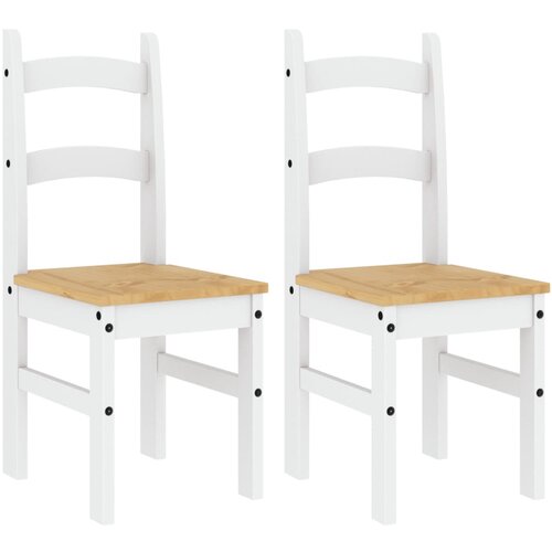 Maison Chic Jedilni stoli - Vzorci stoli 2 kosa beli 40x46x99 cm trdna borovina A200, (22031877) Cene