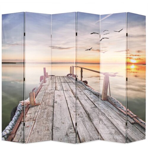 vidaXL Sklopiva sobna pregrada s uzorkom jezera 228 x 170 cm Cijene