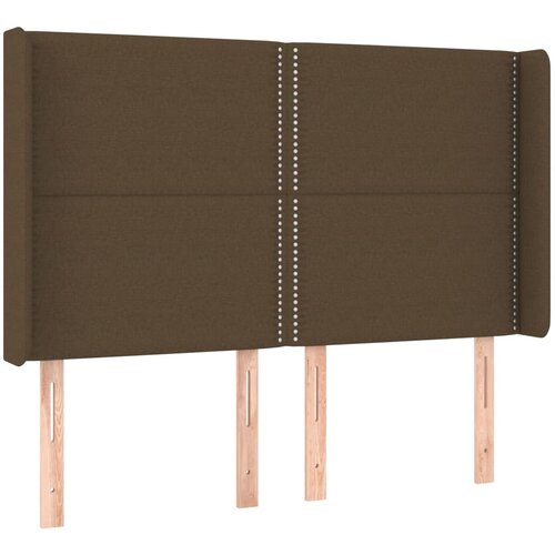 Maison Chic vzglavna omarica - nočna omarica - posteljna omarica z ušesi temno rjavo 147x16x118/128 cm blago, (21711046) Cene