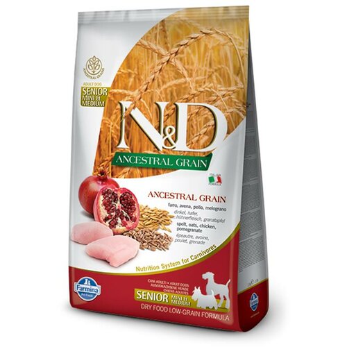 N&d suva hrana za pse ancestral grain senior mini/medium piletina, spelta, ovas i nar 2.5kg Cene