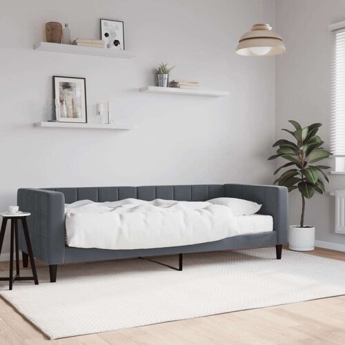 VidaXL dnevni krevet s madracem tamnosivi 80 x 200 cm bar&amp;scaron;unasti Slike
