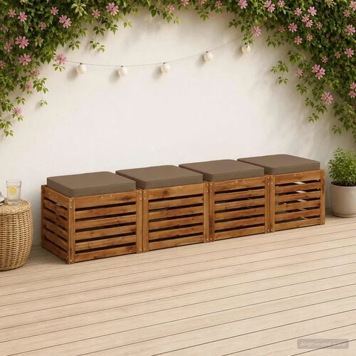  Jastučići za sjedalo od 4 dijela VUGHT 4 pcs 100% poliester - Taupe (melange) 50 x 50 cm 4 Cijene