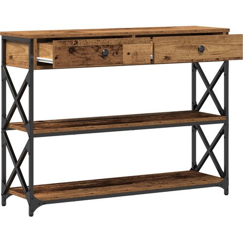  Konzolna stolica s ladicama Staro drvo 100 x 28 x 75 cm Slike