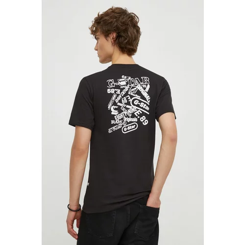 G-star Raw Pamučna majica za muškarce, boja: crna, s tiskom